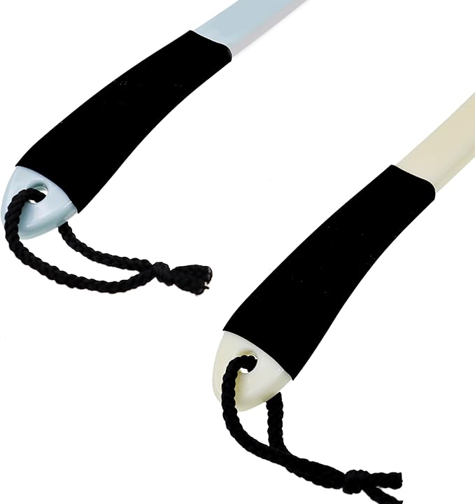 2Pack Back Scrubber for Shower, Loofah with Handle, Back Loofah Non-Slip Handle, Bath Body Brush, Scrub Cleaning Brush for Shower, Soft Mesh Sponge On a Stick for Men Women Elderly (Blue and White)