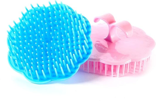 Hair Scalp Exfoliator Brush Dandruff Cleaning Brush, Flexible Scalp Massager Brush, Shower Scalp Shampoo Brush for Home, Office, Travel and Pets 2-Pack