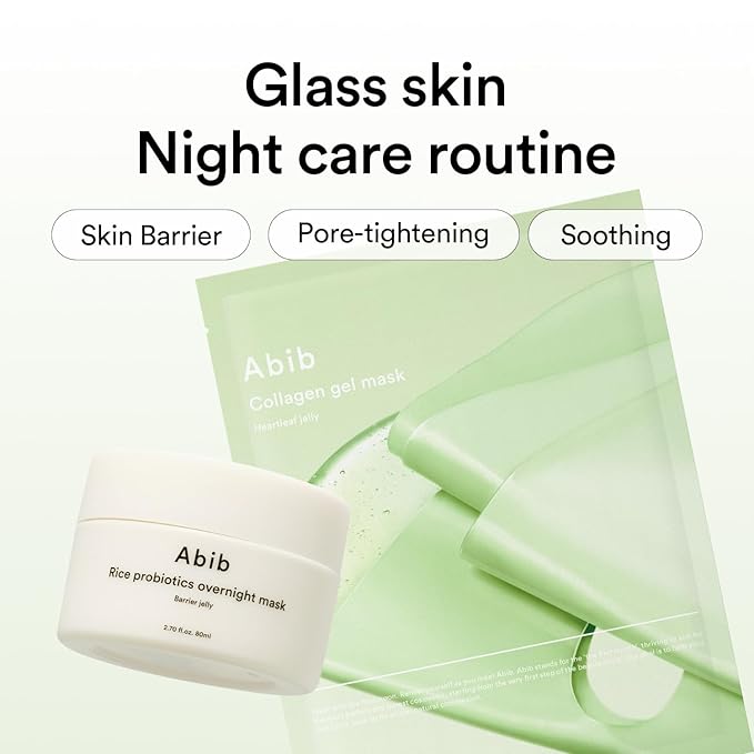 Abib Collagen Gel Mask Heartleaf Jelly 4 Sheets (Soothing) I Korean Vegan Collagen, Cooling Calming Hyaluronic Acid Hydrogel Face Mask Skin Care