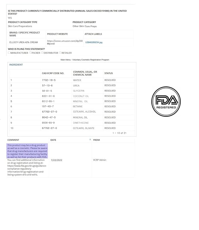 Urea cream 40 perent for feet: Maximum Strength Urea lotion for cracked Heels and Rough Thick Skin for foot- 42% Crema 5.29 oz.