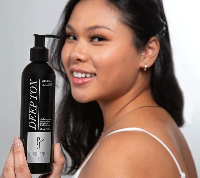 GoodJanes Deep Tox Gel Facial Cleanser with Green Tea, Lactic Acid & Echinacea Stem Cells – Gently Clarifies & Refreshes Skin – Vegan & Cruelty-Free Face Wash for All Skin Types