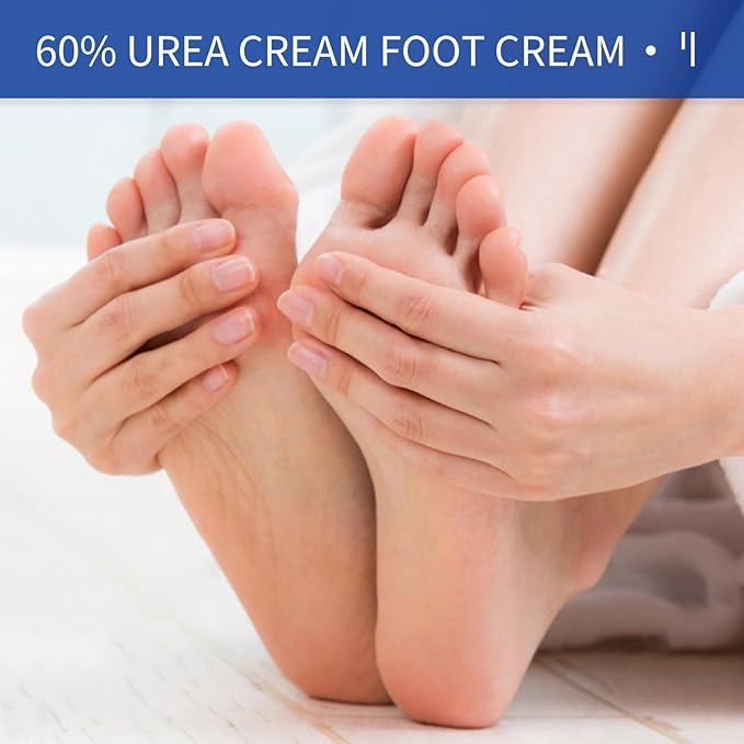 60% Urea plus 2% Salicylic Acid Foot Cream, Intense Hydration for Dry Cracked Feet Hands and Unisex Whole Body Lotion Moisturizer Hydrate & Nourish Foot Care for Softens Skin Exfoliates Dead Skin