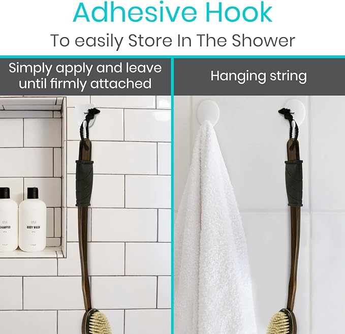 Vive Dry Brush Set for Lymphatic Drainage (3 Pieces) - Brushing Scrubber for Exfoliating, Body Cellulite and Skin Massage - 100% Natural Boar Hair Bristles, 14” Long Dark Wooden Handle w/Storage Bag