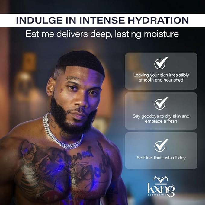 KXNG Cosmetics, Body Butter, Organic Skin Care for Men and Women, Body Moisturizer Lotions and Creams, Raw Shea Butter, Cocoa Butter, Mango, Coconut Oil, Hand, Foot, All Skin Types (Eat Me 2)