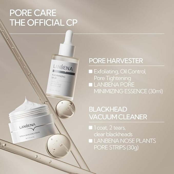 LANBENA Pore Minimizer for face, Skin Care, Pore Minimizer Treatment Serum 2.0, Facial Essence for Shrinking Pores, Relieving Dryness, Oil Control Firming, Moisturizing after Remover Blackhead, 30ML