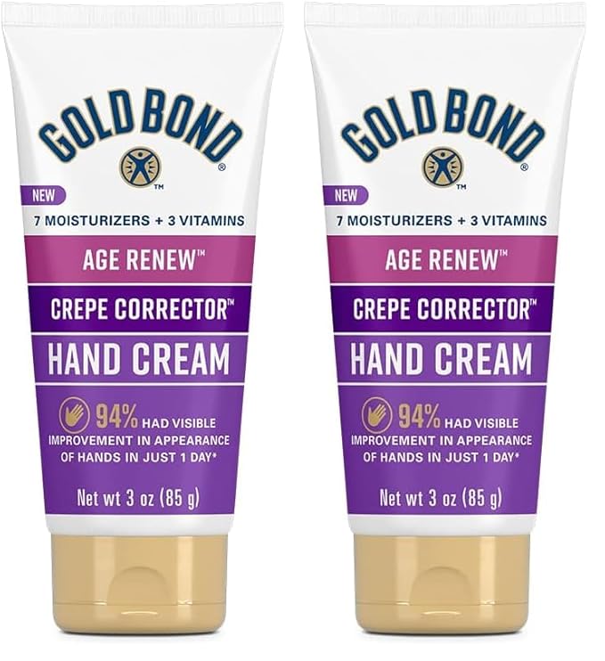 Gold Bond Age Renew Crepe Corrector Hand Cream, Replenishing & Smoothing Formula, 3 oz. (Pack of 2)