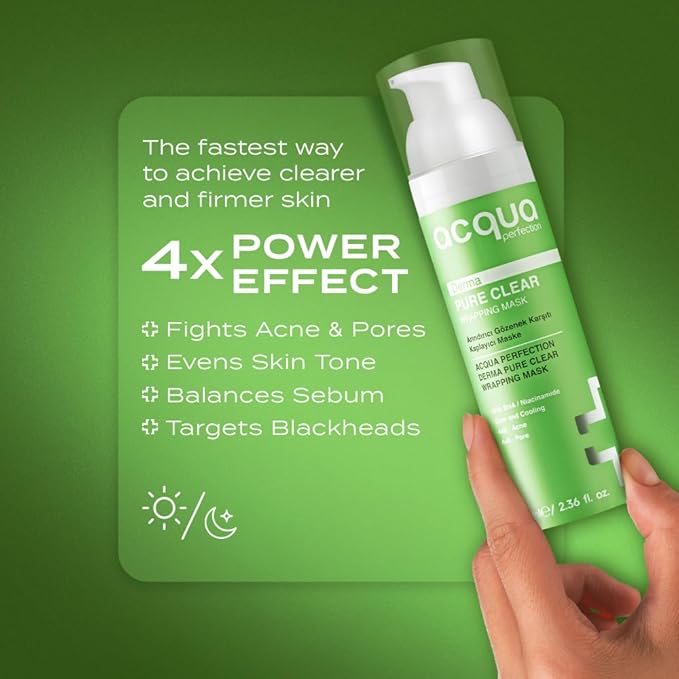 Derma Pure Clear Wrapping Mask – Peel-Off Anti-Acne & Pore Mask with AHA, BHA & Niacinamide, Sebum Balancing & Blackhead Care, Dermatologically Tested, 70 ml