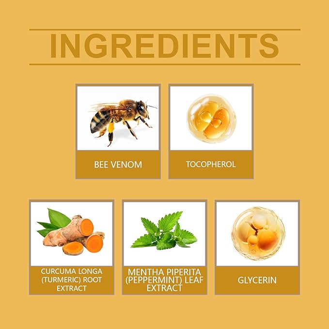 Bee Venom Turmeric Joint Cream, Professional Bee Venom Joint Gel, Bee Venom Joint and Bone Cream for Back, Knee, Hands, Neck, Feet -60ML (2PCS)