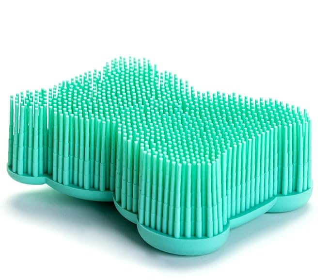 Premium Sensory Brushes for Kids or Autism,Soft Silicone Body Scrubber,2 in 1 Sensory Room Occupational Therapy,Silicone Loofah,Pets Shower Brush Bath Brush Shampoo Brush (3pcs(Bear))