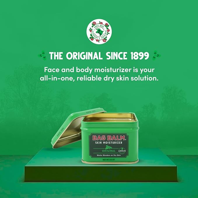 Bag Balm Vermont's Original Hand Moisturizer, Hand Balm for Dry Skin, Cracked Hands, Heels & Dry Hands Treatment, For Dogs and More Ointment, Lotion - 8oz Tin, 3 Pack
