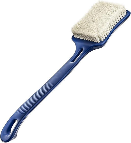 Shower Brush - Upgraded Large Brush Head 3" Wide and 4.33" Bath Brushes with Soft Curved Long Handle Body Back Scrubber Body Brush Suitable for Wet or Dry, Women and Men