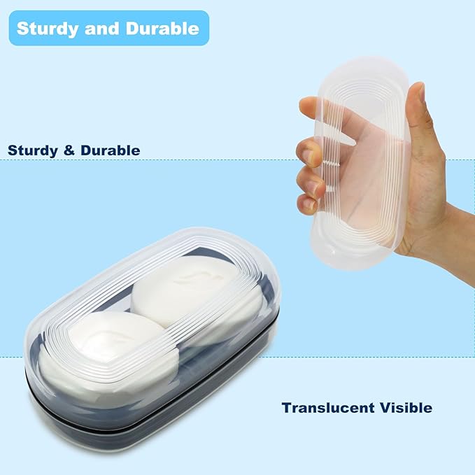 Solid Shampoo Bar Holder, Large Bar Soap Holder, Travel Soap Container, Soap Box with Draining Layer, Soap Case for Bathroom, Traveling, Gym, Camping (Clear Style-1-Large)