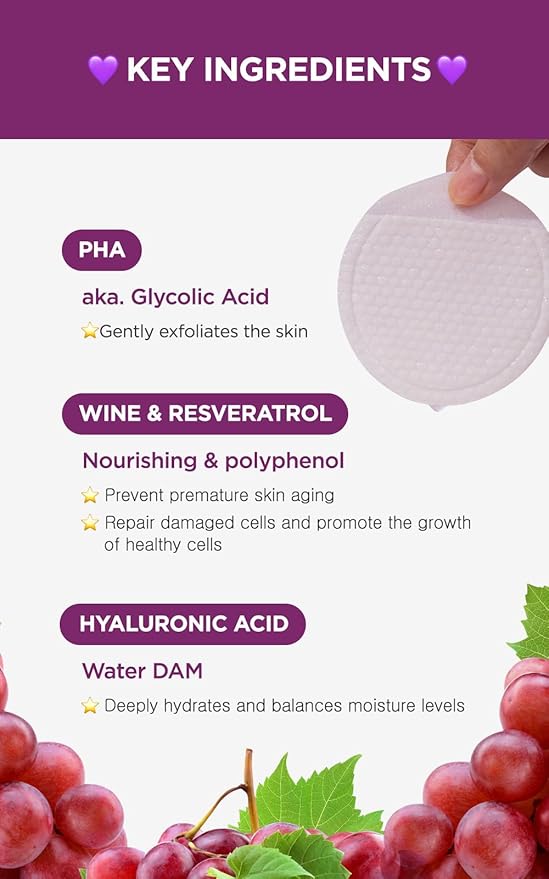 DERMALOGY by NEOGENLAB Bio-Peel Gauze Peeling Pads (Wine, 8 pcs)