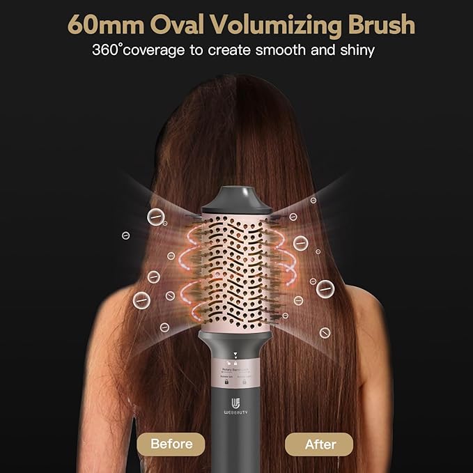 Hair Dryer Brush Air Styler: High Speed Blow Dryers Hair Styling Tool Set with 1 1/4 Inch Curling Iron Hot Airflow Auto Wrap Curler, Negative Ionic for Fast Drying Curling Volumizing Smoothing Gold