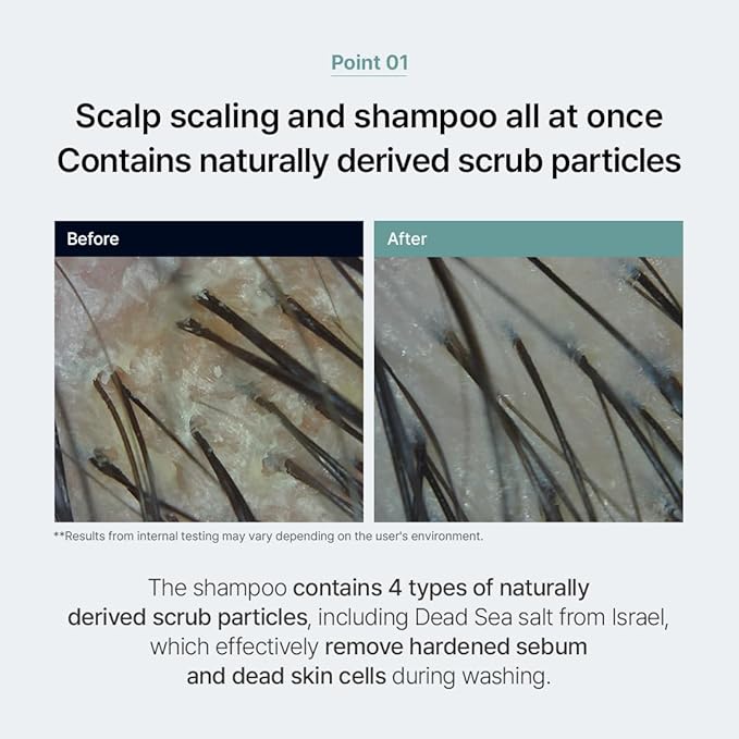 GROWUS Sea Salt Therapy Shampoo, Clarifying Shampoo - Removes Product Buildup, dirt and oil, 16.9 fl.oz, Free from Paraben, Sulfate