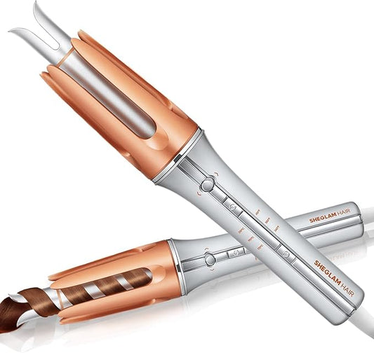 SHEGLAM Pink Curling Iron Automatic Gift for Woman (Gold, 1 inch)