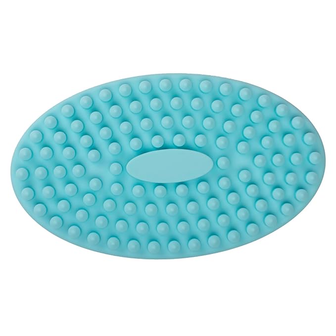 DNC Exfoliating Silicone Body Scrubber Shower Bath Body Brush loofah Easy to Clean, Lathers Well, Eco Friendly, Long Lasting (Blue