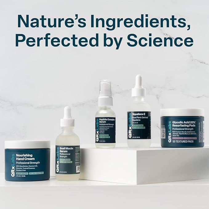 QRxLabs 70% Glycolic Acid Gel Peel & Neutralizer Set - Professional-grade skincare for acne, wrinkles, collagen boost - 1 fl oz & 2 fl oz bottles