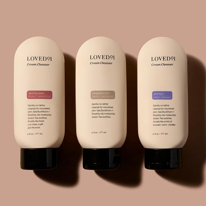 Loved01 Cream Cleanser for Face and Body, John Legend Skincare, Gentle Daily Wash for All Skin Types, Dermatologist-Tested Hydrating Formula (6 Fl Oz (Pack of 1), Lavender)
