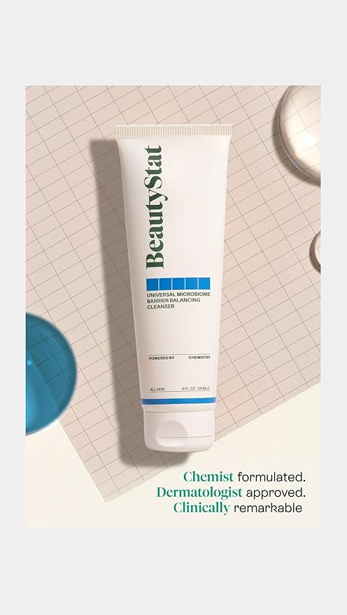 BeautyStat Universal Microbiome Barrier Repair Purifying Cleanser - Gentle Detoxifying Cleanser with Medical Grade MicroSilverBG to Protect Skin and Promote a Healthy, Radiant Glow (4oz /120ml)