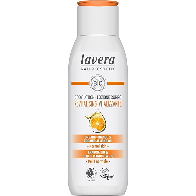 lavera Body Lotion Vitalizing - Body Milk with orange & almond oil - body milk for normal skin - PETA certified - biodegradable - vegan - natural cosmetics - 6.76 fl.oz.