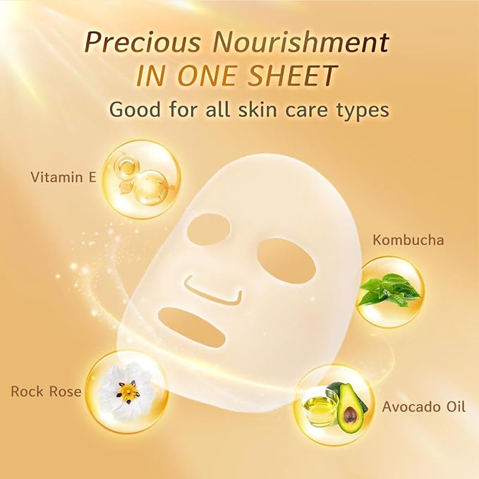 My Beauty Diary Rejuvenate Revital Rock Rose Facial Mask, Moisturizing and Nourishing Facial Mask, Restores Skin Elasticity, Self Care Face Sheet Mask for Dry Skin and All Skin Types (2 pcs)