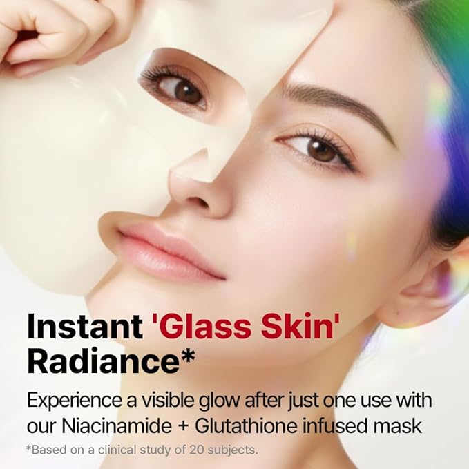 ANOTHERFACE Niathione Gel Mask 4 Sheets | Hydrating & Glow Boosting Overnight Hydrogel Mask for Glass Skin | Containing Niacinamide and Glutathione Korean Skincare