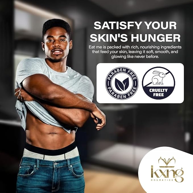KXNG Cosmetics, Body Butter, Organic Skin Care for Men and Women, Body Moisturizer Lotions and Creams, Raw Shea Butter, Cocoa Butter, Mango, Coconut Oil, Hand, Foot, All Skin Types (Eat Me 2)