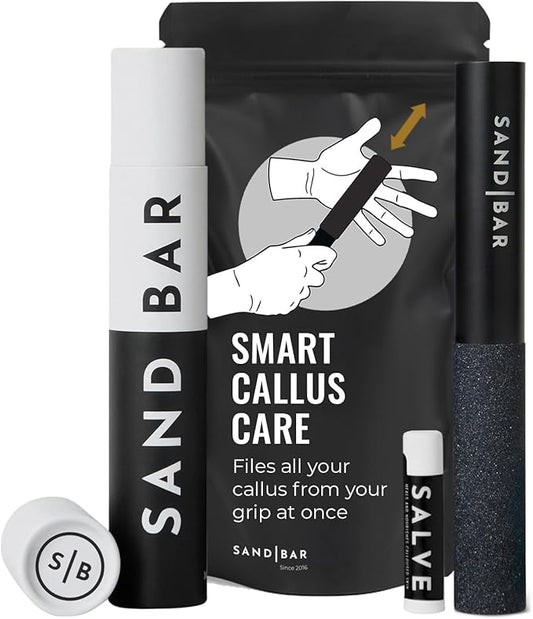 SandBar Callus Remover File for Hands - Durable Aluminum Tool for Callus Care and Dead Skin Removal - Includes Nourishing Salve - Ideal for Athletes, Climbers, and Gym Enthusiasts