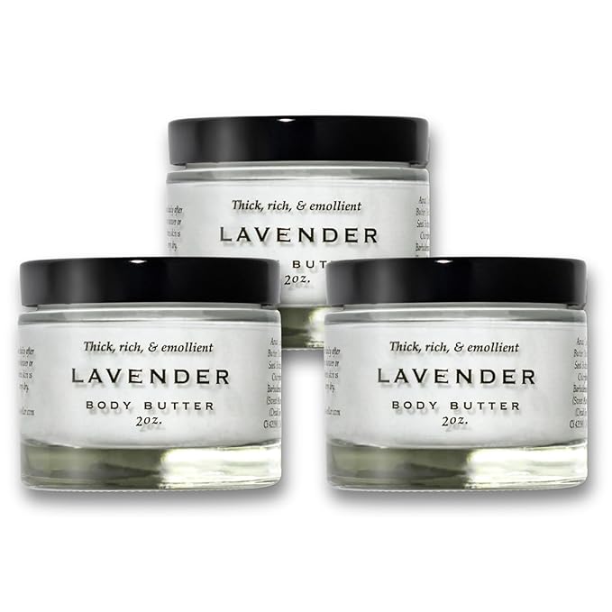 Salt Cellar Spa Soothing Mini Body Butter Trio – Dead Sea Mineral-Infused Body Moisturizer for Soft, Hydrated Skin (3 x 2 oz) (Lavender)
