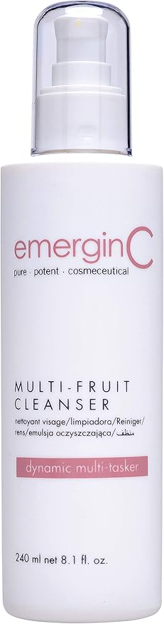 emergin C Gentle Multi-Fruit Cream Cleanser - Face Wash with Natural AHA + Vitamin C from Natural Fruit Extracts - Removes Dead Skin (8.1 oz, 240 ml)