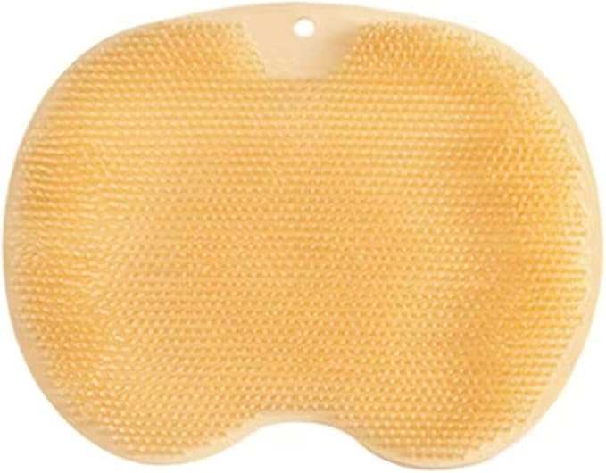 Silicone Shower Foot Scrubber Mat, 2025 New Silicone Foot Scrubber for Shower, Back Massage Pad with Suction Cups Non-Slip Exfoliating (Light Yellow,2)