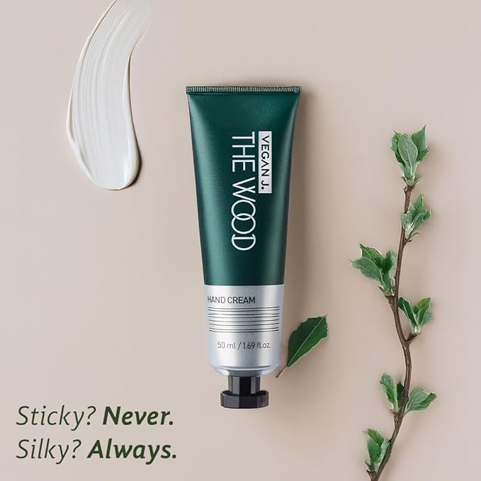 The Wood Hand Cream | Deep Hydration with Shea Butter | Fast-Absorbing, Non-Sticky, Vegan & Cruelty-Free Hand Care with Woody Amber Green Scent (1.69 fl.oz.)