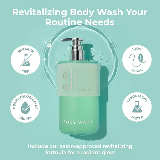 OLIOLI Revitalizing Body Wash 15.2oz | Detoxifying Aloe Vera with Pro-Vitamin B5 & Botanicals | Daily Hydrating Cleanser for All Skin Types | Deep Cleansing Body Wash for Dry & Sensitive Skin