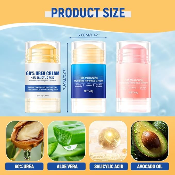 Hydrating and Anti-Cracking Foot Cream, 2025 Moisturising and Relieves Cracking and Dryness Foot Cream, Hand and Foot Repair Cream for Women & Men Callused, Feet, Knee, Elbow, Hand (Blue-2PCS, #01)