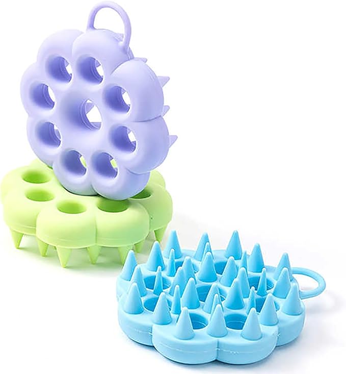 5-Pack Silicone Massage Bath Brush - Unisex, Suitable for Short & Long Nails, Ideal for Human Hair & Body Massage, Pet Grooming, with Pointed Massage Tips