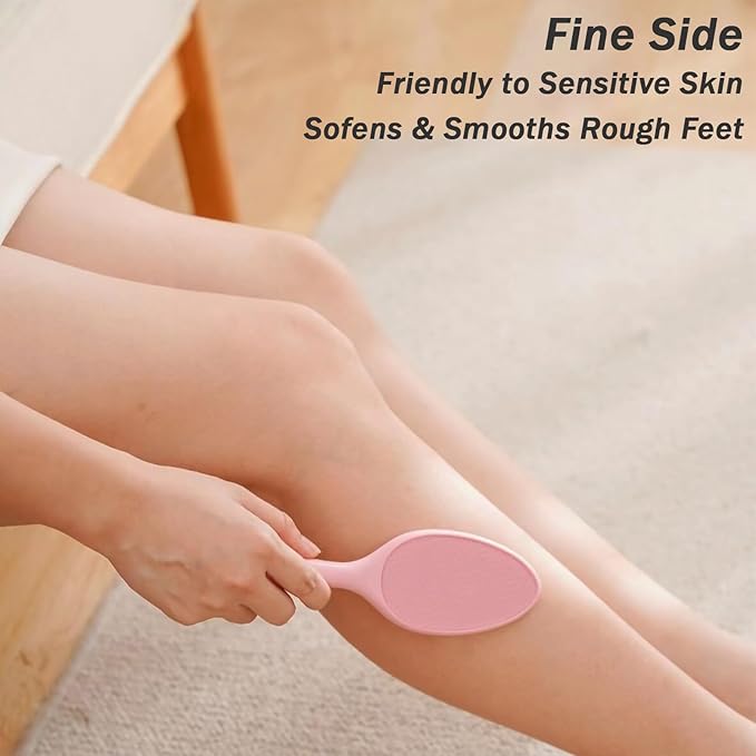 1PC Hard Skin Remover, 2-Sided Nano Glass Foot File Callus Remover with Non-Slip Handle Comfortable Foot Grinding Scraper (Pink)