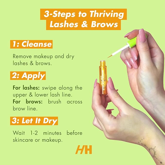 Handmade Heroes 100% Natural Vegan Lash & Brow Serum – Rosemary & Pumpkin Seed Oil for Fuller, Thicker Looking Eyelashes, Eyebrows – Gentle & Nourishing Formula Prostaglandin Free