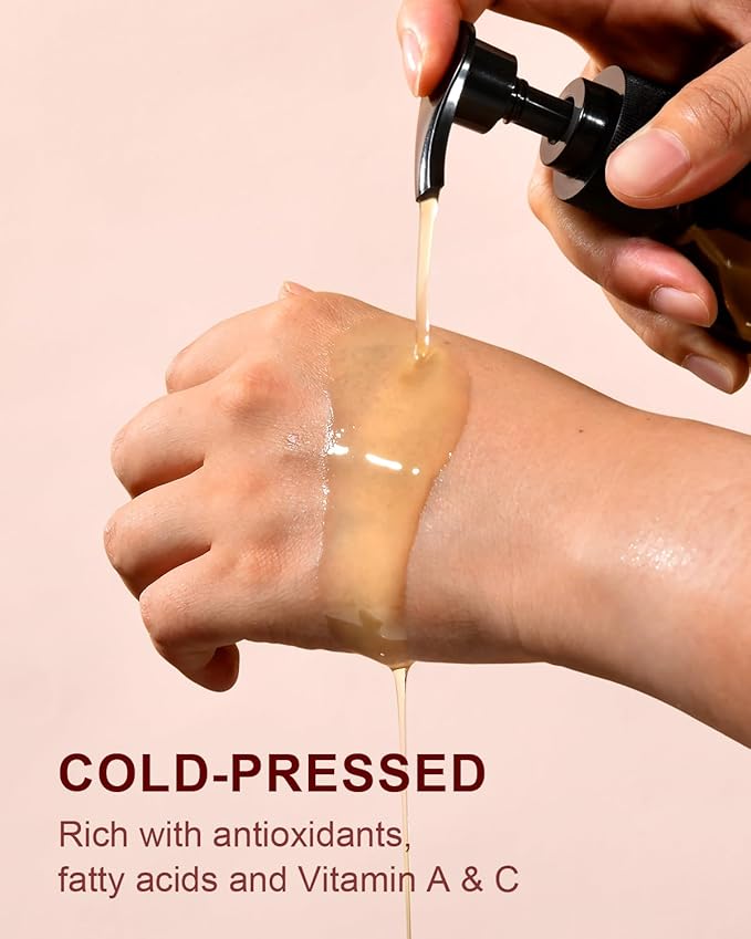 Organic Rosehip Seed Oil, USDA 100% Pure Rosehip Oils for Face, Hair & Body, Large Glass Bottle 16 fl oz Cold Pressed Rose Hip Oil for Skin Care, Moisturizing, Massage, Gua Sha & DIY Blends