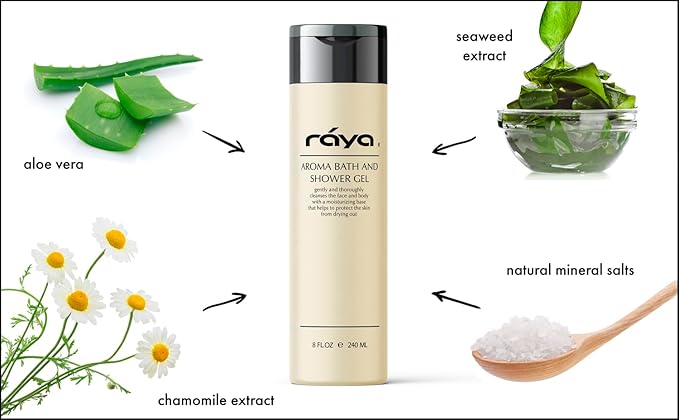 Raya Aroma Bath and Shower Gel 8 oz (108) | Gentle and Moisturizing Body Cleanser | Great for All Skin