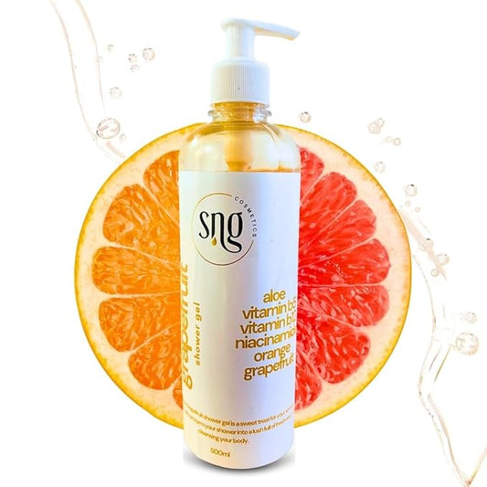 Orange & Grapefruit Body Wash for Women & Men 16.9 fl oz – Hydrating Shower Gel with Aloe Vera, Vitamin E, Niacinamide & Panthenol – Moisturizing, Paraben-Free, Cruelty-Free