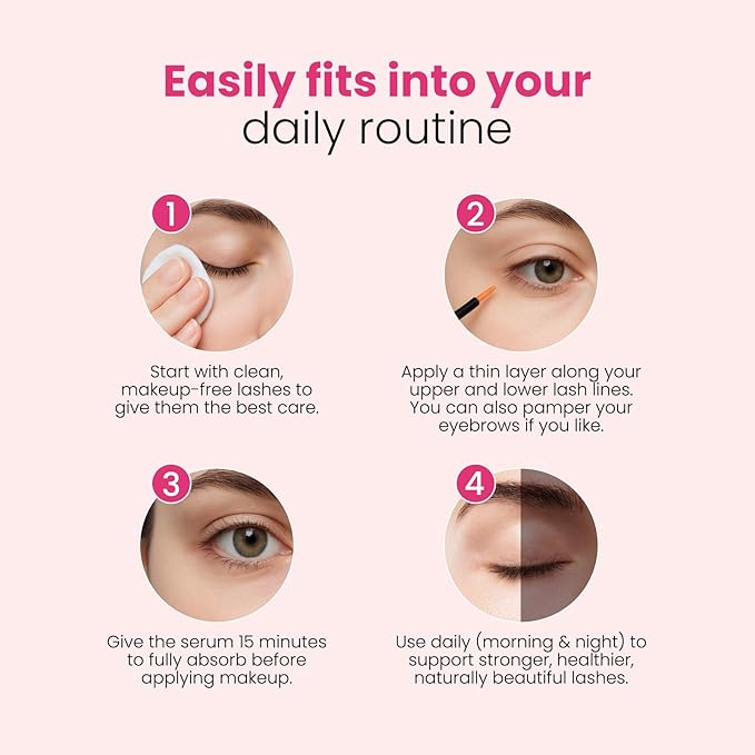 Trybello Eyelash Growth Serum | Natural Lash Serum with Lengthening & Thickening Formula | Biotin, Peptides + Botanical Extracts | Vegan, Gentle, Non-Irritating, Daily Use