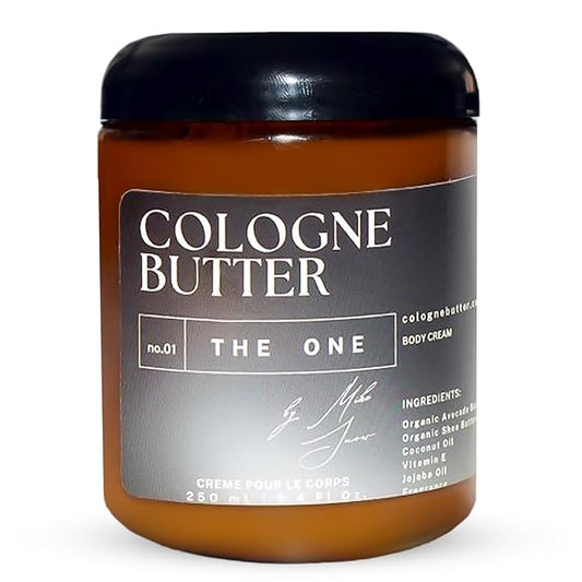 8.4 Fl. oz THE ONE | Nourishing Scented Body Butter for Men & Women | Hydrating & Long-Lasting Fragrance with Vetiver, Cedarwood, Black Truffle & Warm Florals | Amber Glass Jar