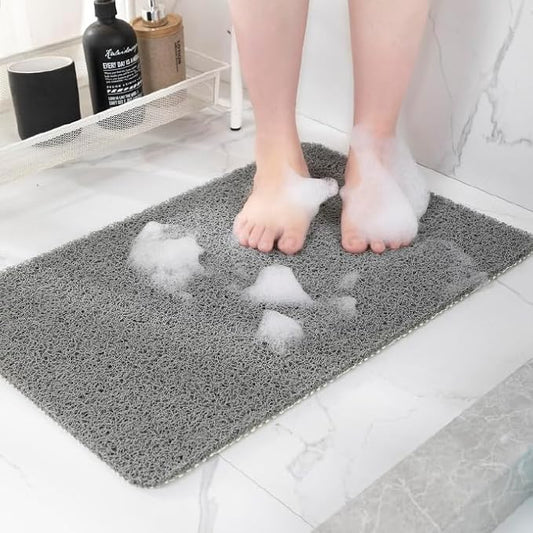 Non-Slip Bathtub Mat, Anti Slip Shower Mat, Fast Drying Bathtub Mats, Foot Scrubber Mat, Anti Slip Mat for Tub, Floor, Bathroom, Kitchen, Home, Hotel (Grey 36"×24")