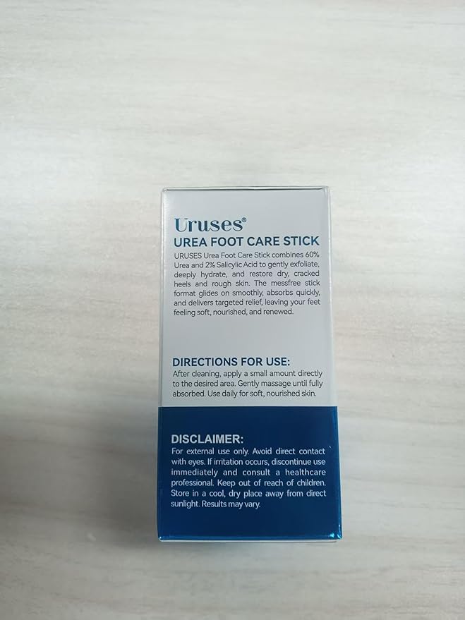 Urea Cream, Intensive Foot Repair Stick 60% Urea with 2% Salicylic Acid Heel Balm Stick, Maximum Strength Callus Remover Foot Care Cream for Cracked Heels, Dry Feet & Rough Skin