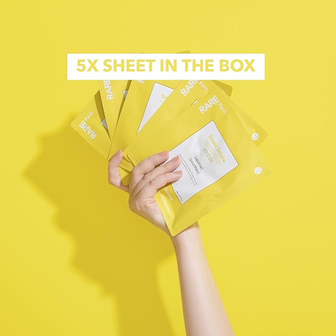 RARE Paris Trésor Solaire Soothing Kit — 5 Sheet Masks, 30 Pairs Under-Eye Patches & 1 Soothing Face Serum | 1-Month Comfort Routine