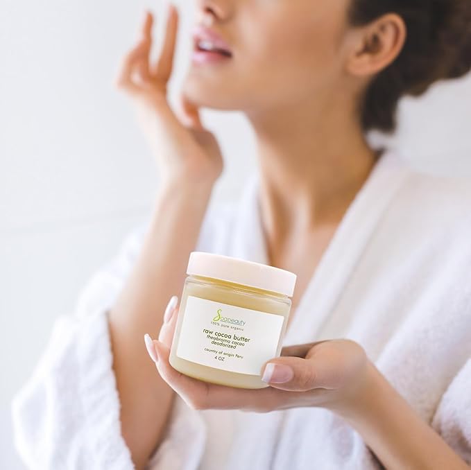 Soapeauty Cocoa Butter Raw Refined Deodorized 100% pure natural | Body, Hair & DIY Recipes, Lip Balms, Lotions, Creams, Stretch Marks | Non GMO, No Preservatives, Vegan | 12 oz