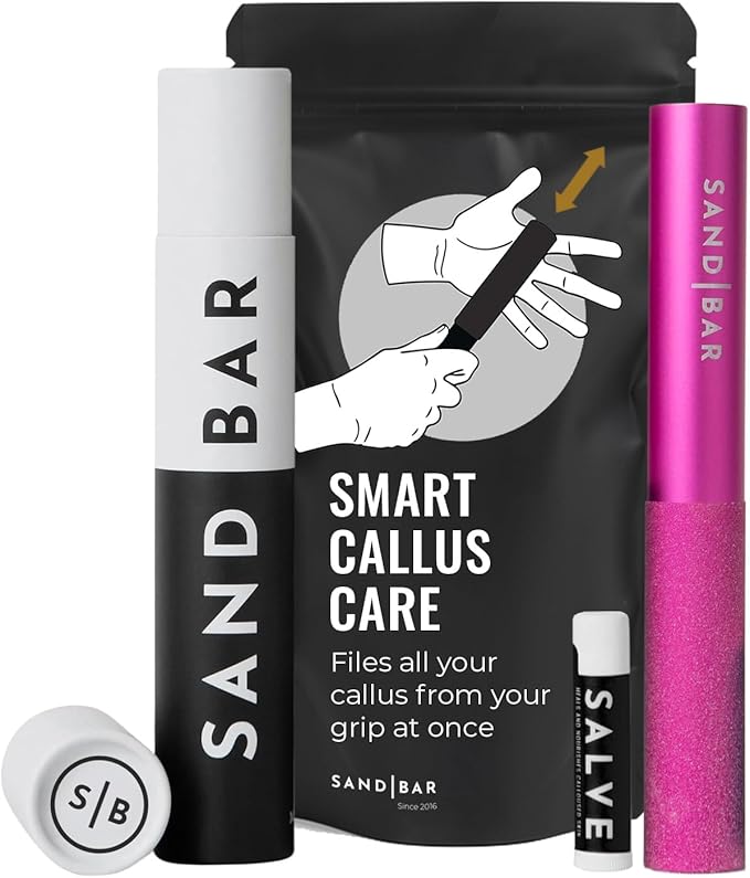 SandBar Callus Remover Tool, File for Hands, Durable Aluminum Tool Callus Shaver, Palm and Heel Dead Skin Removal, Includes Nourishing Salve, Ideal for Athletes, Climbers, and Gym Enthusiasts - Pink