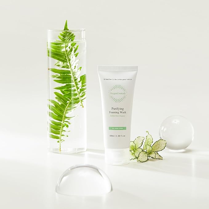 OxygenCeuticals Purifying Foaming Wash – pH 5.0 Low Acidic Gel Cleanser, Mild & Refreshing Face Wash with Botanical Extracts Suitable for Daily Use. 3.38 fl.oz (100ml)