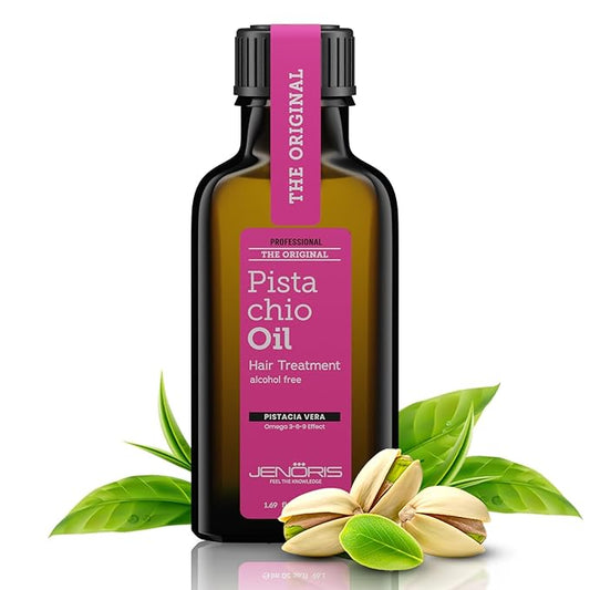 Jenoris Pistachio Oil Hair Serum for Frizzy and Damaged Hair, Lightweight Hair Oil for Dry Hair with Omega 3-6-9 Complex, Anti-Frizz Hair Serum for Shine, Hydration & Split-End Treatment, 1.69 fl.oz